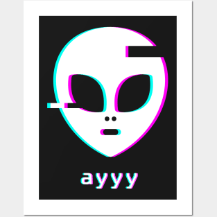 Ayyy - Aesthetic Meme Vaporwave Alien Posters and Art